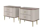 Set Of Night Stands Vesper - Cashmere / Nut / Gold Legs