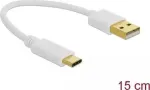 "Delock USB-laadimiskaabel, t&uuml;&uuml;p-A USB Type-C&trade;, 15 cm"