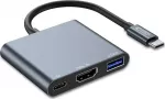 HUB USB Tech-Protect V1-HUB ADAPTER 3IN1 GREY