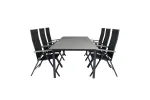 Levels Table 229/310 - Black/Grey+Albany Light 5-pos - black / Black textilene and grey teak_6