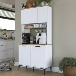 Mitmeotstarbeline kapp, Hanah Home, p&auml;hklipuust valge, 90,2 x 184,2 x 40