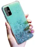 "Glue Glitter Silicone Case iPhone 13" Green