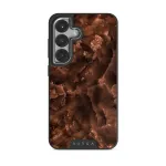 Toasted Chestnut - Brown Samsung Galaxy S25 Case, Elite Dark (Magnetic) / Silver