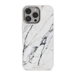 Satin White - Marble iPhone 16 Pro Case, Elite Light (MagSafe) / Silver