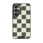 Retro Grid - Samsung Galaxy S25 Case, Elite Dark (Magnetic) / Silver