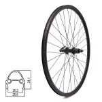 Tagaratas J19SB 28" // V-Brake piduritele, 32H, kassett, QR, naelutatud, kahekihiline, alumiiniumist