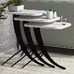 Lauakomplekt (3 t&uuml;kki), Hanah Home, valge, 35 x 45 x 60, cm