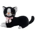 Plush toy - 12833 - CAT with BOW - FLICO - BLACK - size 20 cm