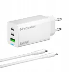 &bdquo;Wozinsky&ldquo; GaN-laadija, 1x USB-A, 2x USB-C, 65 W, valge