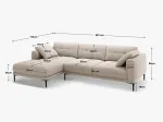 Right Corner Sofa, "Lazio", 3 Seats, 291x174x86 Made in Europe