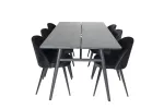 Sleek Extentiontable Black Brushed - 195*95+Velvet Dining Chair - Black / Black_6