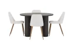 Juno Round Dining Table &Oslash;120x75 Black 3D Paper + Night Chair 2-pack Mocca _4