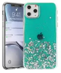 "Glue Glitter Silicone Case iPhone 13 Pro Max" Green