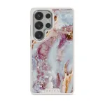 Frozen Leaves - Cute Marble Samsung Galaxy S25 Ultra Case, Elite Light (Magnetic) / Silver