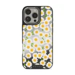 Pure Bliss - Daisy iPhone 16 Pro Case, Elite Mirror Dark (MagSafe) / Silver