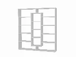 Raamaturiiul, Hanah Home, valge, 125 x 135,7 x 22, cm