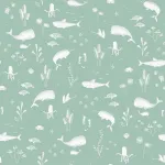 Little Dutch Fleece Wallpaper &acute;Ocean Mint&acute;