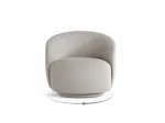 Swivel Boucle Armchair, "Savona", 1 Seat, 86x83x76.5 Made in Europe