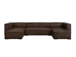 Genuine Leather Panoramic Sofa, "Turin", 6 Seats, 375x173x68 Made in Europe