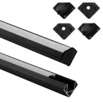 &bdquo;Eco Light&ldquo; LED-profiil R02 nurgaprofiil &bdquo;Eco Light&ldquo; EC20627, 2 m, alumiinium, must + piimav&auml;rvi kate