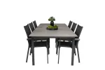 Levels Dining Table 224/324*100 - Black Aintwood +Parma Arm Chair (stackable) -