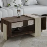 Kohvilaud, Hanah Home, travertiin, p&auml;hklipuu, 90 x 40 x 49