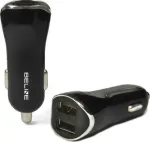 Autolaadija 2 USB-pistikupesaga, 2,1 A, must