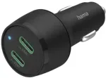 Autolaadija kiirlaadimisega, 2 USB-C-pistikupesaga, 45 W, must