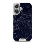 Drifting Shores - Line Art iPhone 16 Case, Elite Light (MagSafe) / Silver