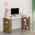 &Otilde;ppelaud, Hanah Home, valge Tume tamm, 140 x 75 x 60, cm