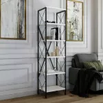 Raamaturiiul, Hanah Home, valge Must, 50 x 180 x 30, cm