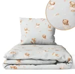 Cover set - 2 pcs - 135x100, 40x60 - BEAR in BLANKET - GREY