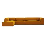 Velvet Modular Left Corner Sofa, "Siena", 5 Seats, 366x180x69 Made in Europe