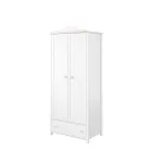 Riidekapp LUNA LN12BR, valge/roosa