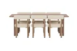 Count Dining Table 100x220 Brown Woodlook + Tillo Chair 2-pack Woodlook/White _6