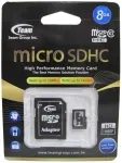 8 GB micro SDHC-kaart + adapter