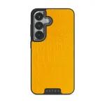 Canary Yellow - Snake Skin Samsung Galaxy S25 Plus Case, Elite Dark (Magnetic) / Silver