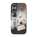 Oat Milk Please - iPhone 16 Case, Elite Mirror Dark (MagSafe) / Silver