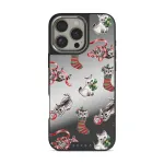 Merry Kitty - iPhone 16 Pro Max Case, Elite Mirror Dark (MagSafe) / Silver