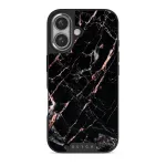 Rose Gold Marble - iPhone 16 Plus Case, Elite Dark (MagSafe) / Silver