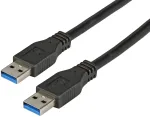 "EFB USB 3.0 &uuml;henduskaabel A-A, St.-St., 1,8 m, must, Premium".
