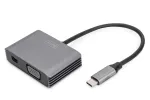 DIGITUS USB-C (isikupoolne) &ndash; VGA (isikupoolne) / MiniDP (isikupoolne) adapter, 4K/30 Hz, 20 cm