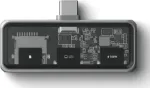 Satechi Mobile XR Hub koos microSD-kaardilugejaga &ndash; mobiilne USB-C-adapter (1x USB-C 100 W PD, 2.0 andmeside ja heli, 1x USB-C DP 1.4 4K@60Hz,