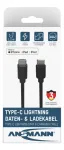 ANSMANN USB-C/Lightning-kaabel, 1,2 m, must