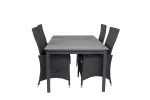 Levels Dining Table 160/240*90 - Black Alu / Grey Aintwood +Padova Arm Chair Recliner with cushion - Black / Grey cushion_4
