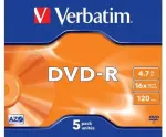 DVD-R 16x, 4,7 GB, 5-t&uuml;kiline pakend