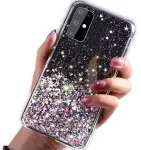 "Glue Glitter Silicone Case iPhone 13 Pro Max" Black