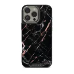 Rose Gold Marble - iPhone 16 Pro Max Case, Elite Dark (MagSafe) / Silver