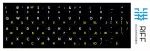 Riff Qwerty klaviatuuri kleebised ENG valge / RU kollane