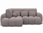 Cozion Corner Sofa Bed with Storage, Light Grey Velvet, Left-Hand Facing, Modern, Light grey